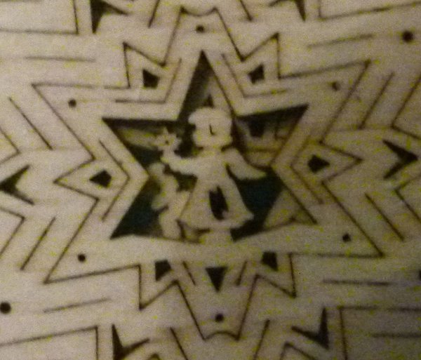 3D Steckstern 4-teilig 11cm Motiv Engel mit Stern
