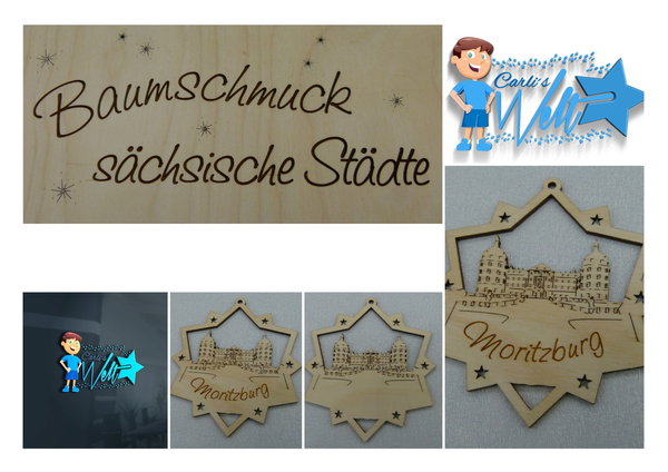 Baumschmuck Städtekollektion 55x61 mm Schloss Moritzburg