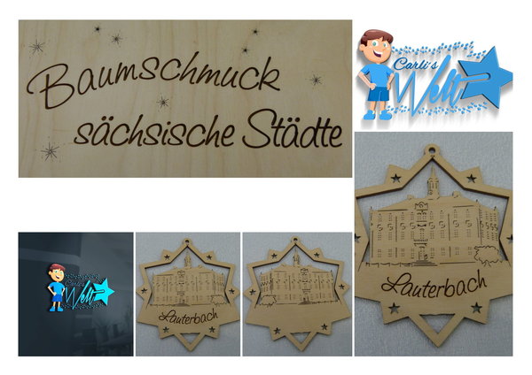 Baumschmuck Städtekollektion 55x61 mm Schloss Lauterbach